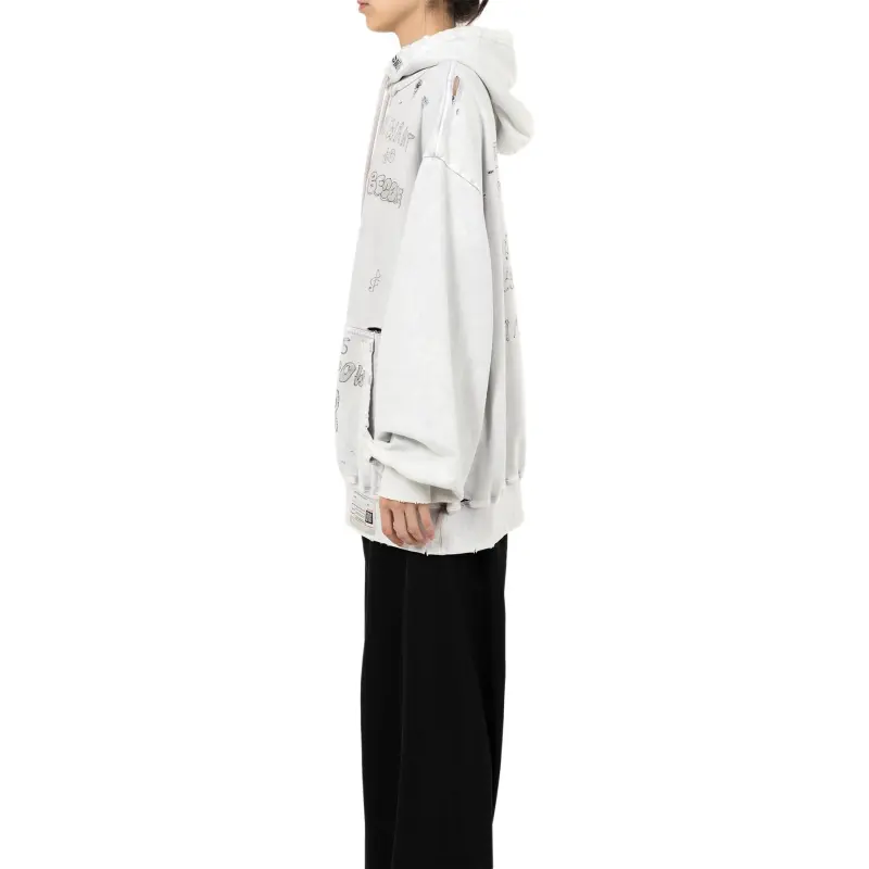 Maison Mihara Yasuhiro Bleached Cat print Hoodie-5