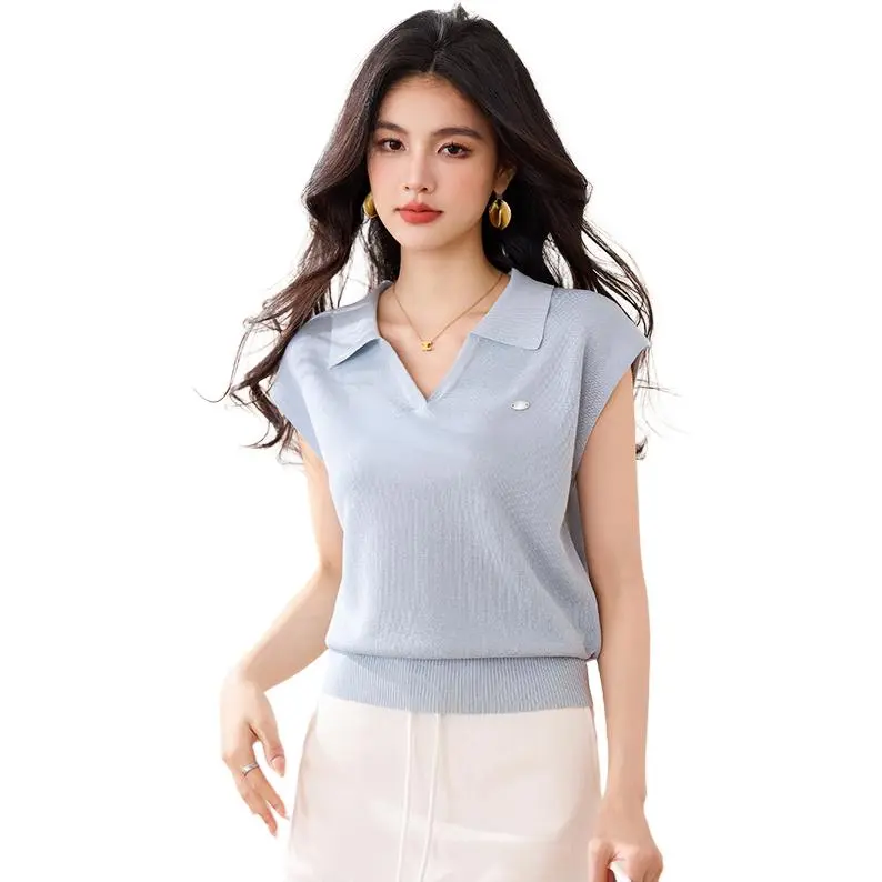 La Chapelle Knitwear Women's Light Blue-3