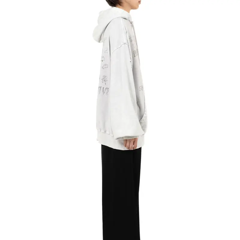 Maison Mihara Yasuhiro Bleached Cat print Hoodie-4