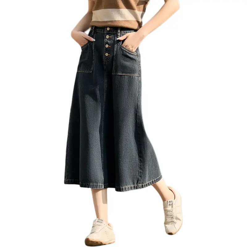 XWI Denim Long Skirt Women's Blue-3