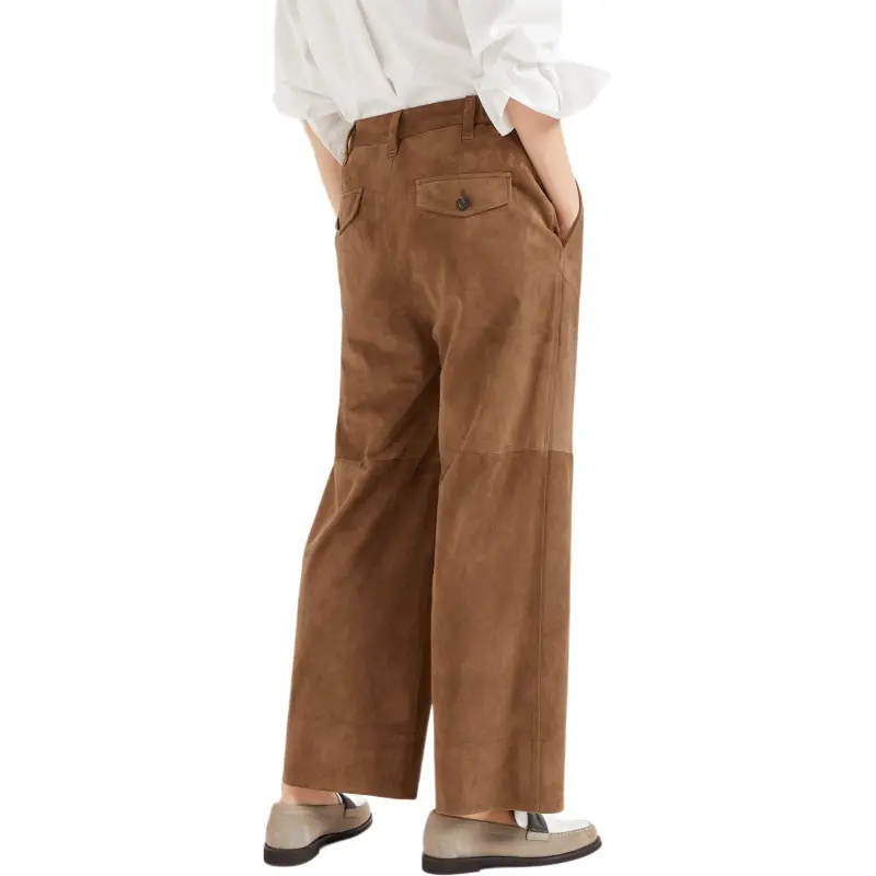 Brunello Cucinelli Leather Chino Trousers-1