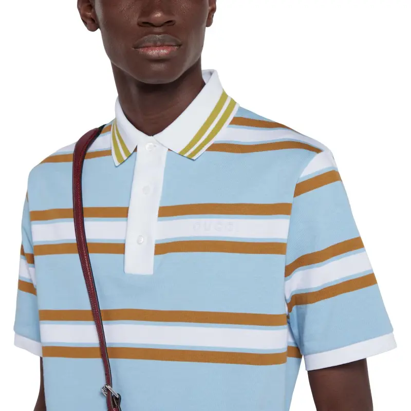 GUCCI SS25 Polo Shirt Men's Light Blue-4