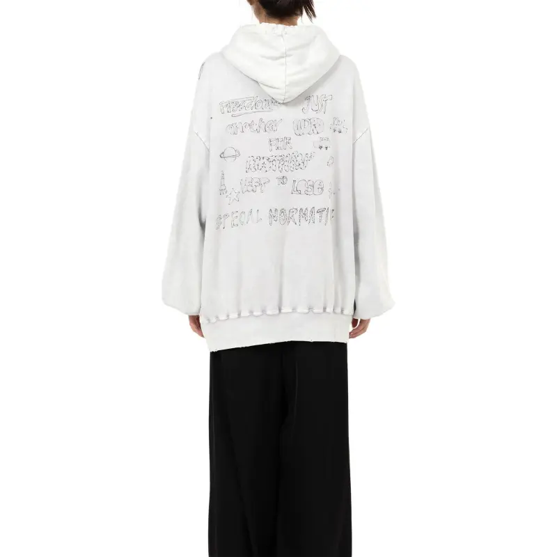 Maison Mihara Yasuhiro Bleached Cat print Hoodie-3