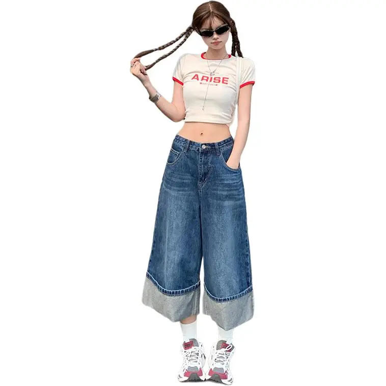 Kazakhstan Denim Shorts Women's Blue-2