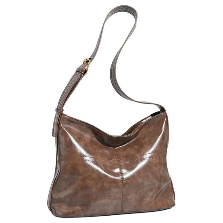 OKEKE Pu Crossbody Bag Shoulder Bag Regular Unisex Black/Brown-2