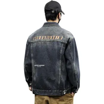 Tonlion Denim Jacket Unisex Blue Gray
