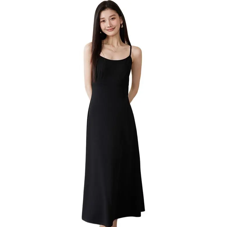 Yi Mengyuan Slip Dresses Women's Black-1