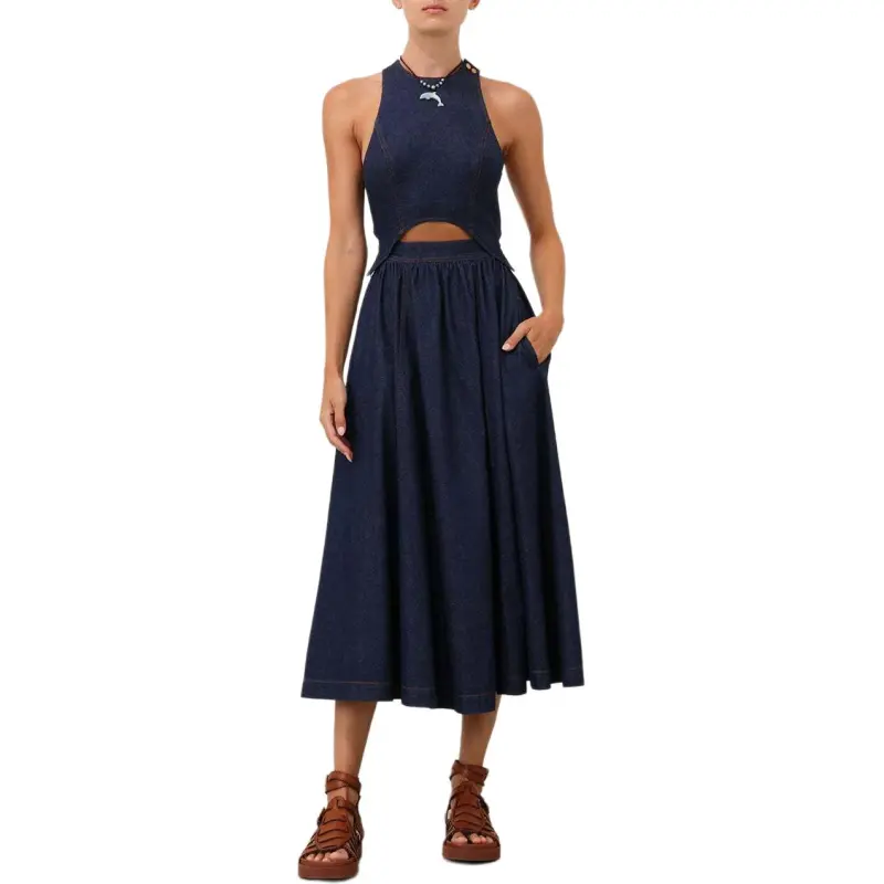 Zimmermann Sleeveless Dress Women's Navy Blue-1