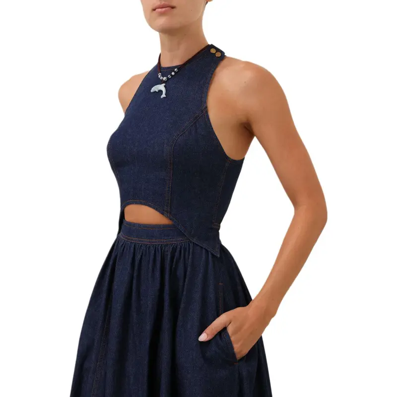 Zimmermann Sleeveless Dress Women's Navy Blue-6