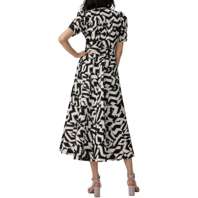 Diane Von Furstenberg SS25 Short-Sleeved Dresses Women's Black White-3