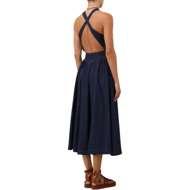 Zimmermann Sleeveless Dress Women's Navy Blue-3