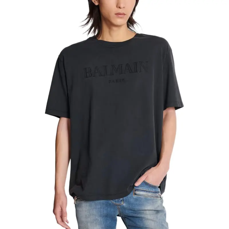 BALMAIN Logo embroidered T shirt-3