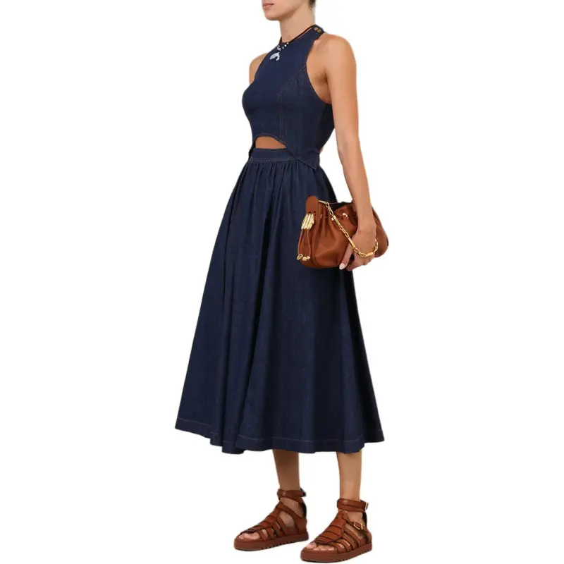 Zimmermann Sleeveless Dress Women's Navy Blue-5