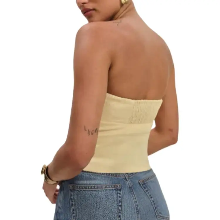 REFORMATION Maisie Linen Top Strapless Top Women's-2