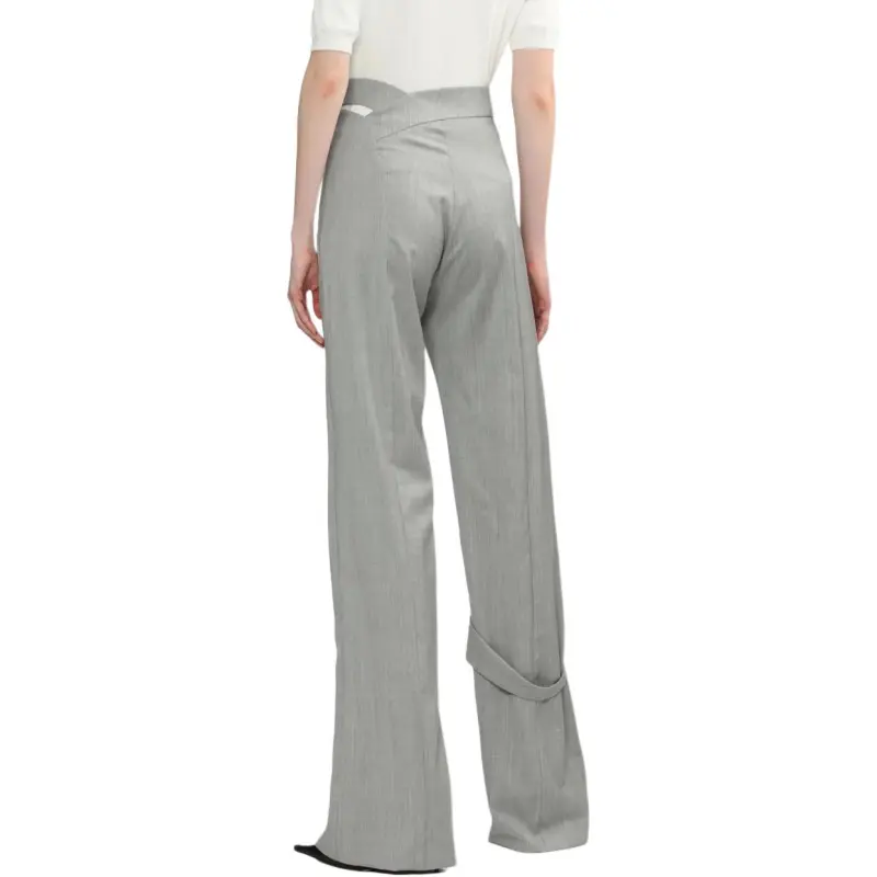 HELIOT EMIL Wool Asymmetric Trousers-3