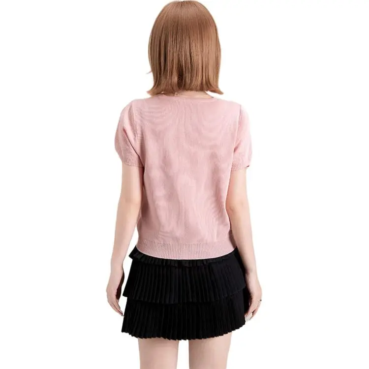 FAWENXIANGZI T Shirts Women's Pink-1