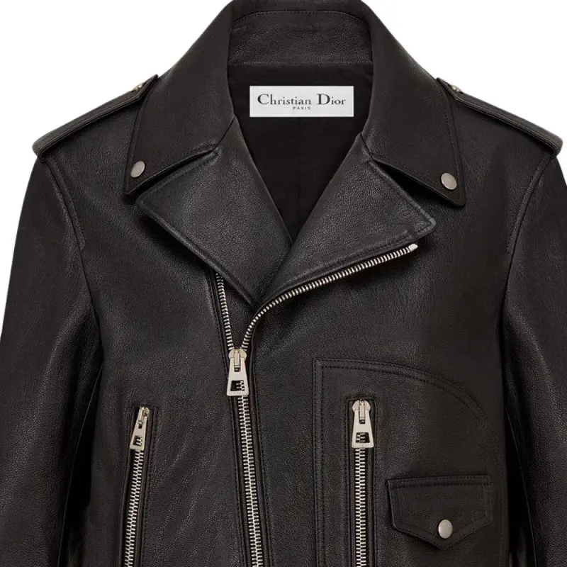 DIOR Leather Jacket Women's Black-4