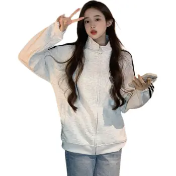 Mu Xiao Xin Sweatshirt Women's White Gray