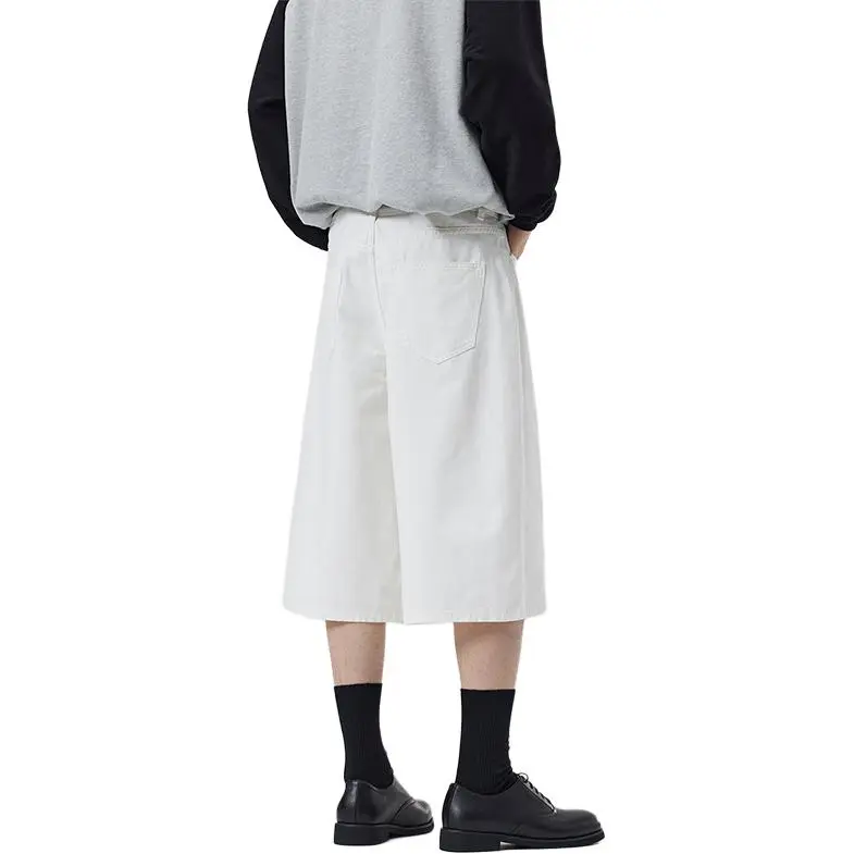 Menglaini Denim Shorts Unisex Ecru-1