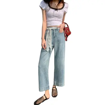 Flowers In Water Jeans Women's Light Blue