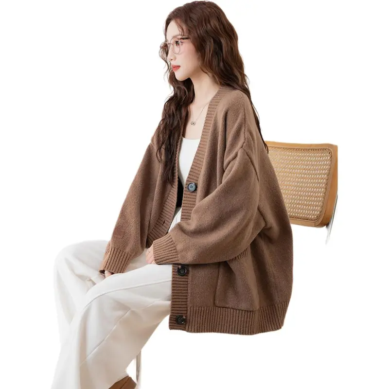 Tonlion Sweater Women's Khaki Brown-2