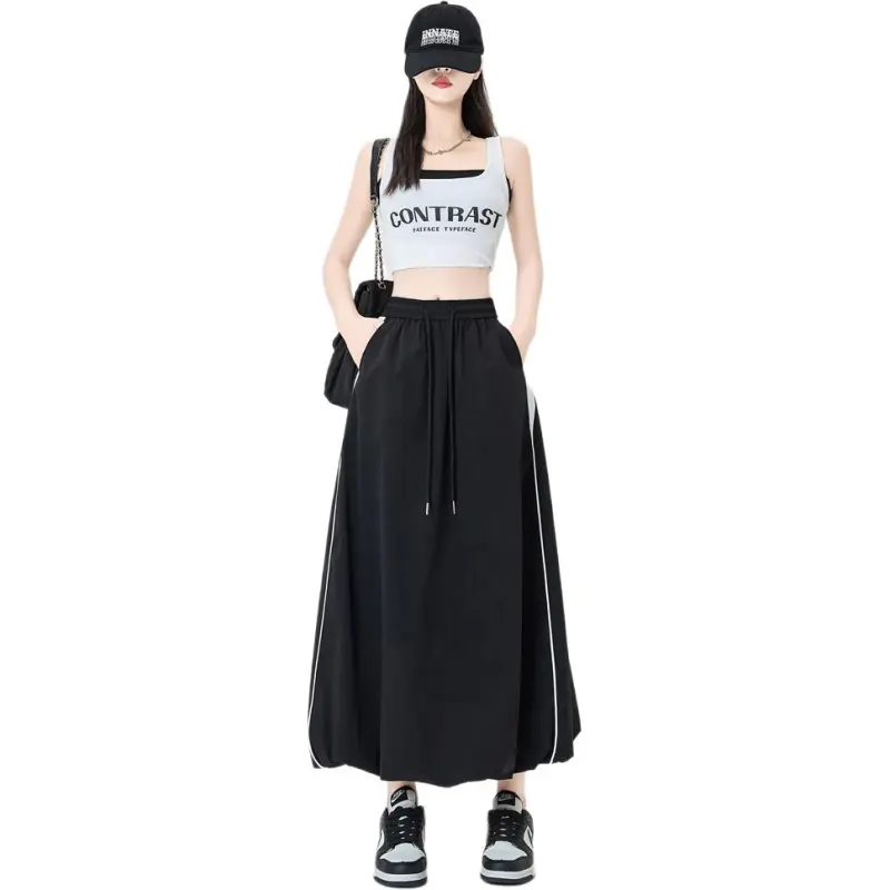 Flowers In Water Casual Long Skirt Women's-1
