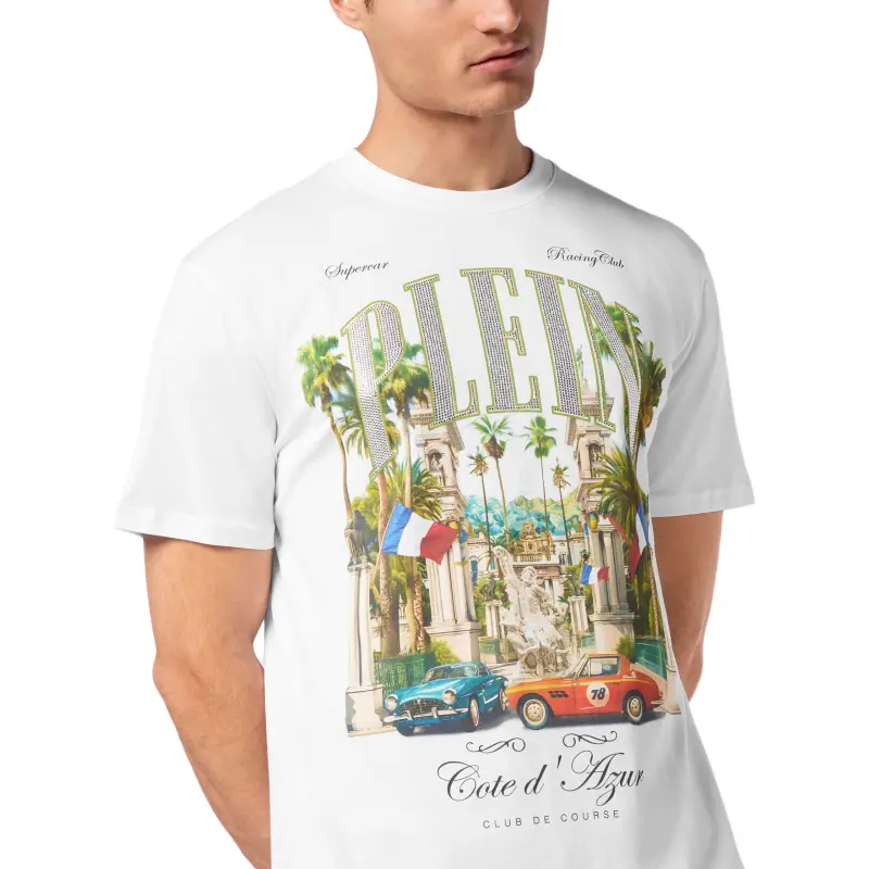 PHILIPP PLEIN Club De Course print T shirt-4