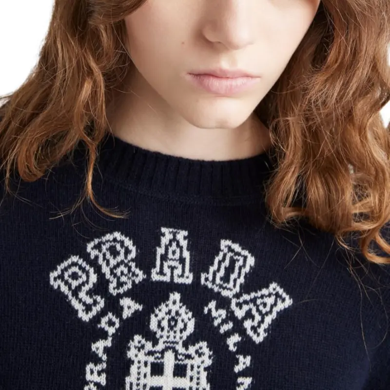 PRADA Logo intarsia Sweater-5