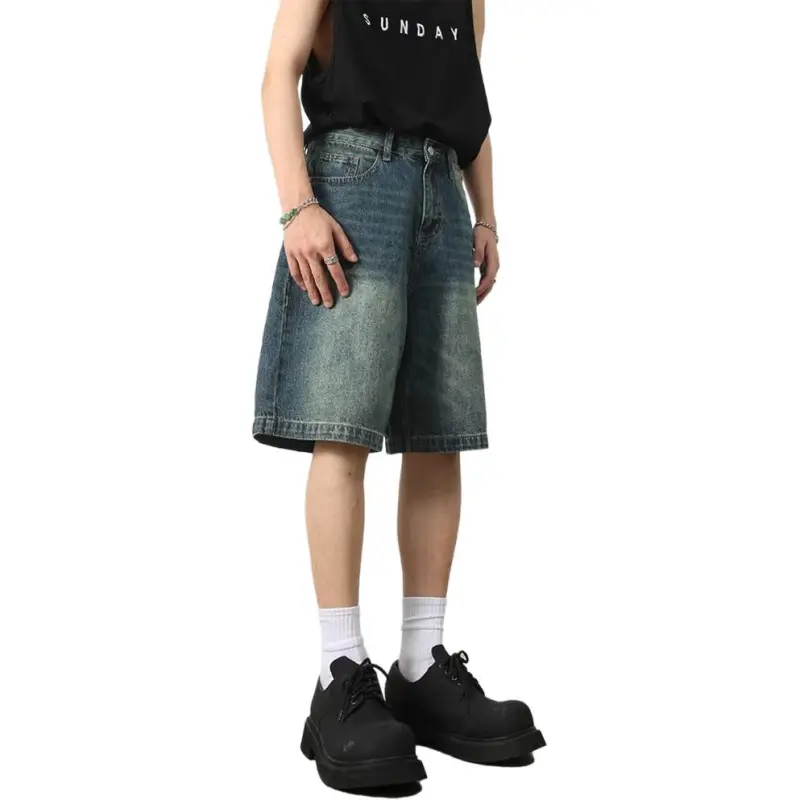 KVIV Denim Shorts Men's Vintage Blue -1