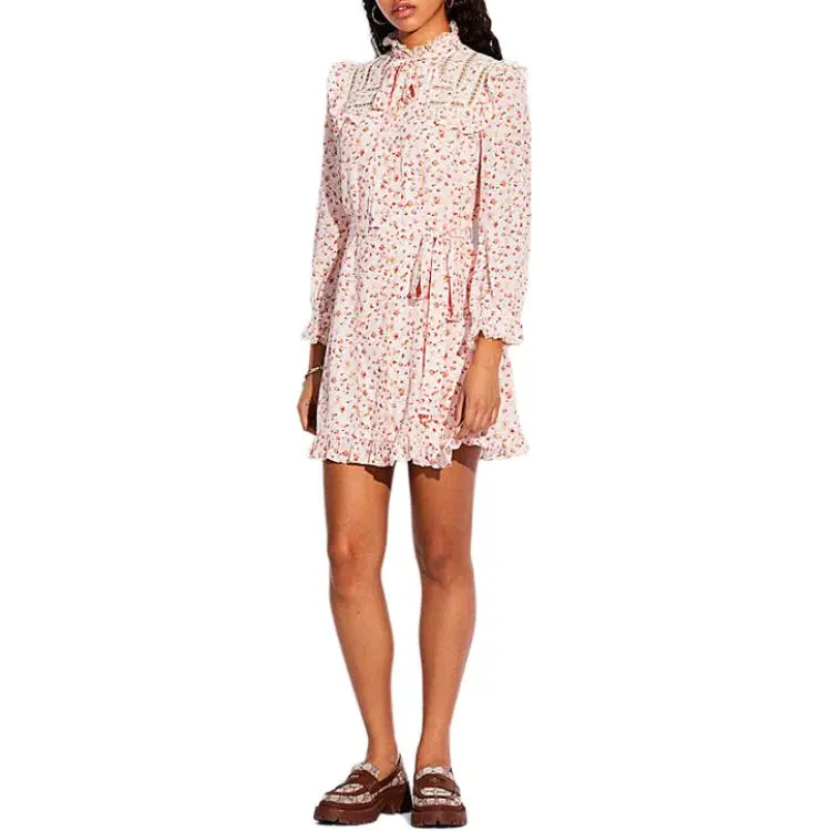 COACH Long Sleeved Dresses Women's Pink-1