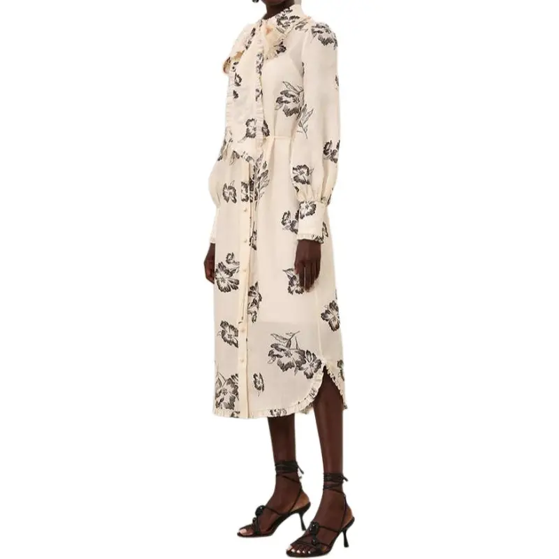 Zimmermann SS25 Long Sleeved Dress Women's Cream-3