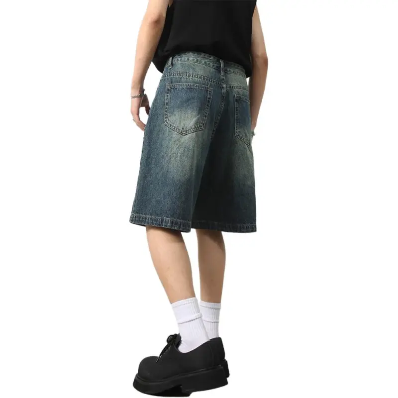 KVIV Denim Shorts Men's Vintage Blue -3