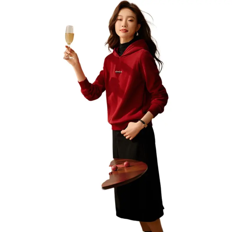 Mo Han Yi Mei Sweatshirt Women's New Year Red-5