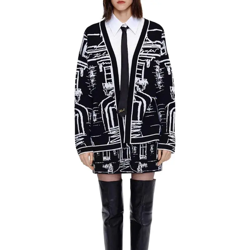 KARL LAGERFELD SS25 Sweater Women's Black White-5