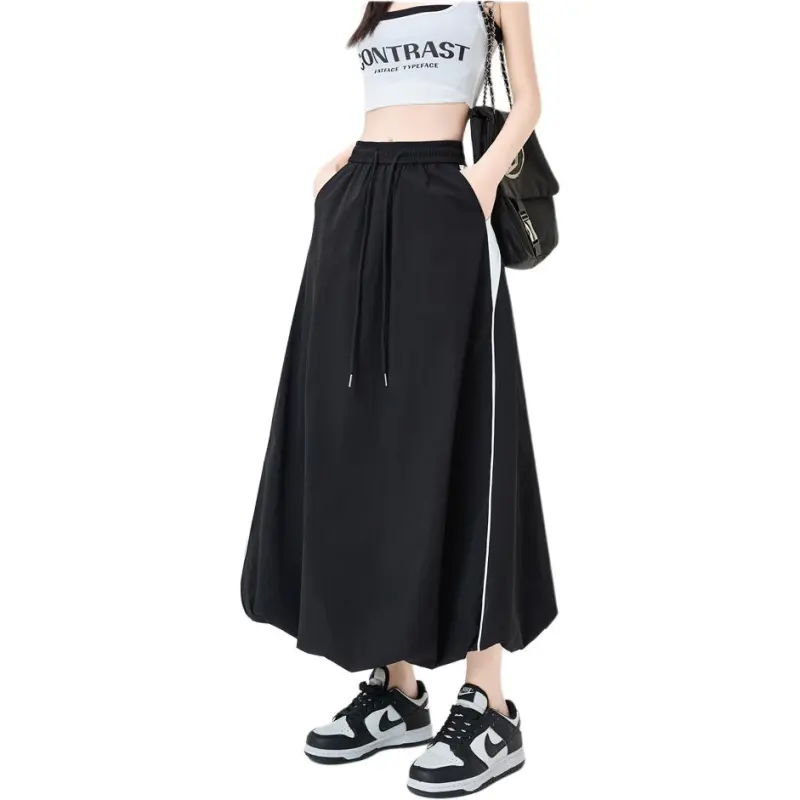 Flowers In Water Casual Long Skirt Women's-2