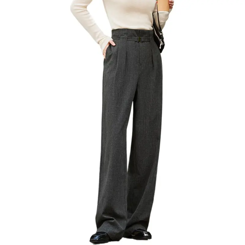Mo Han Yi Mei Suit Trouser Women's Black Gray Color-3