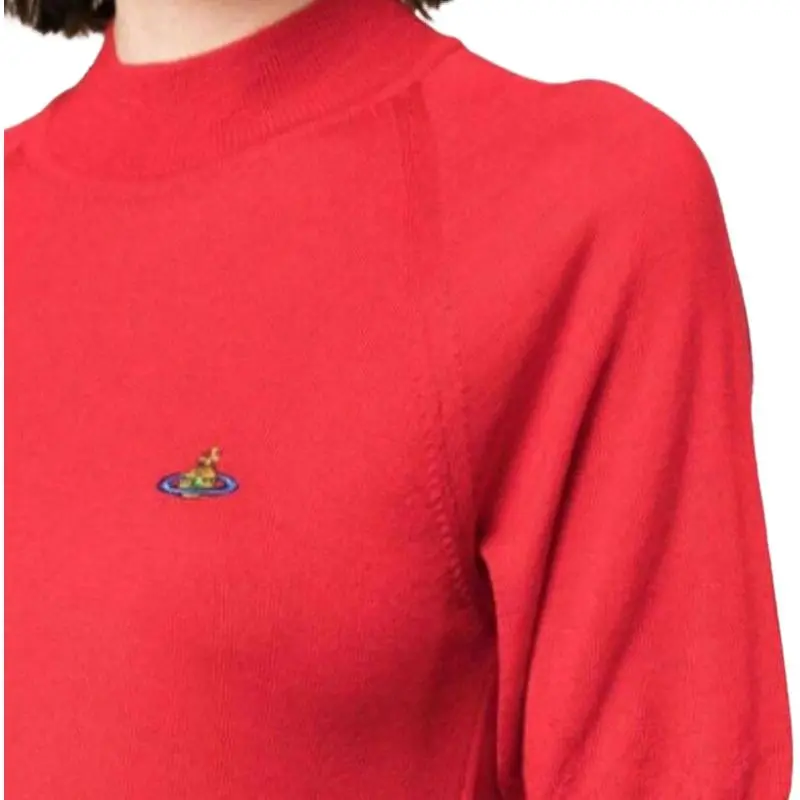 Vivienne Westwood Orb Embroidered Short Sleeved Knitted Top-2