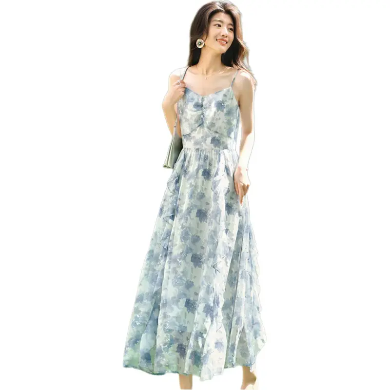 XWI Slip Dresses Women's Blue-4