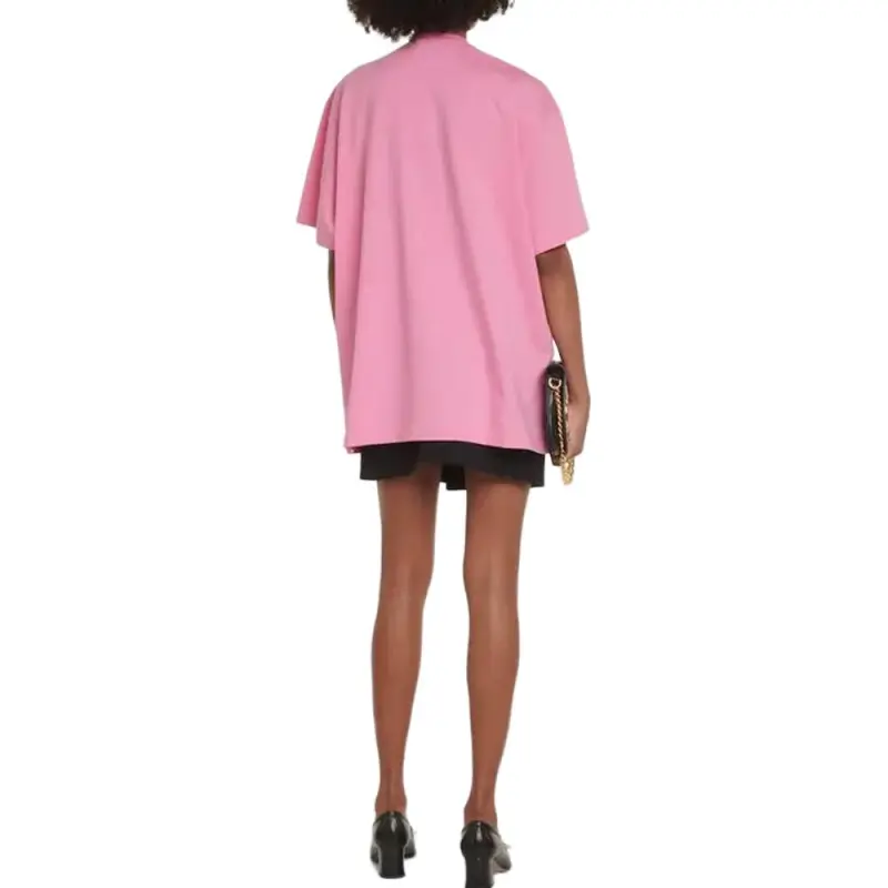 GUCCI Drop Shoulder Sleeve T Shirt Women's Pink-3