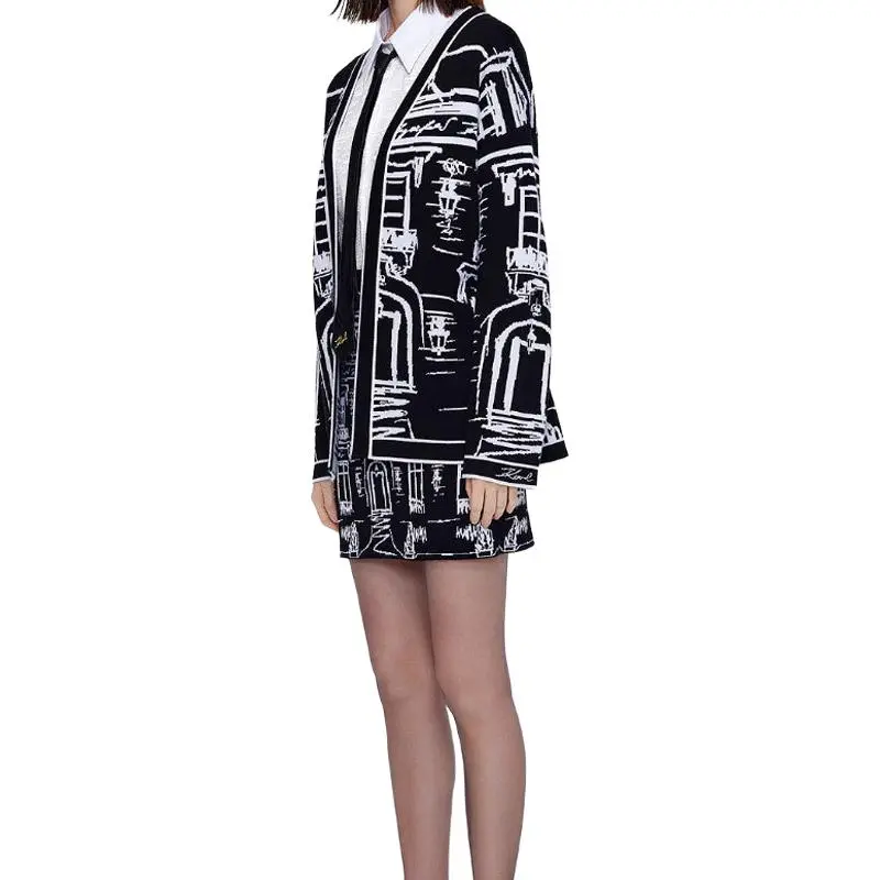 KARL LAGERFELD SS25 Sweater Women's Black White-4