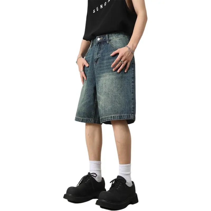 KVIV Denim Shorts Men's Vintage Blue -2