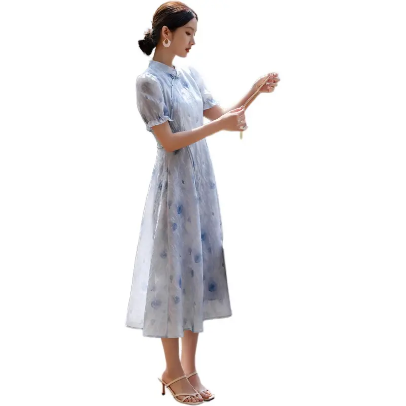 XWI Short Sleeved Dress Women's Sky Blue-4