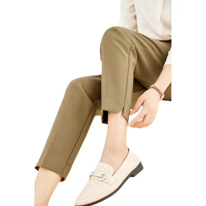 Mo Han Yi Mei Casual Pants Women's Dark Khaki-4