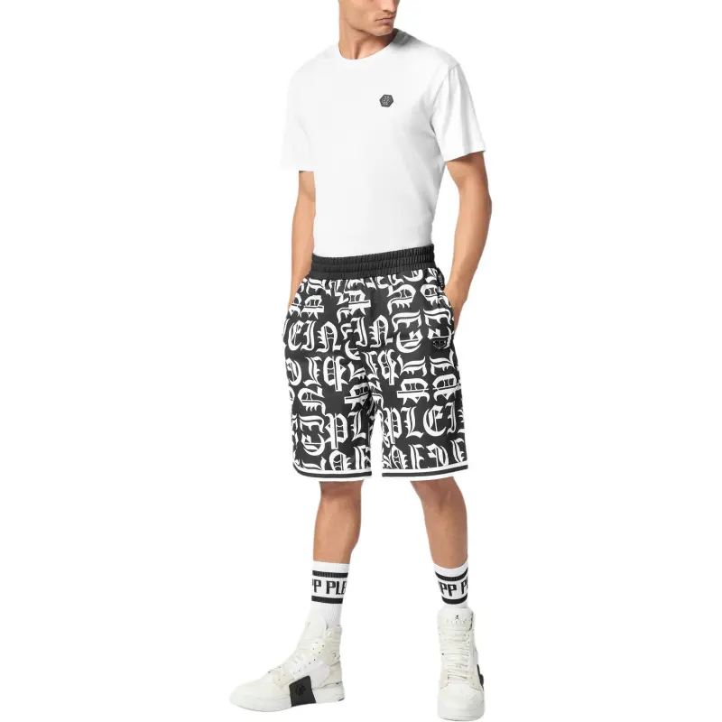 PHILIPP PLEIN Logo print Shorts-1