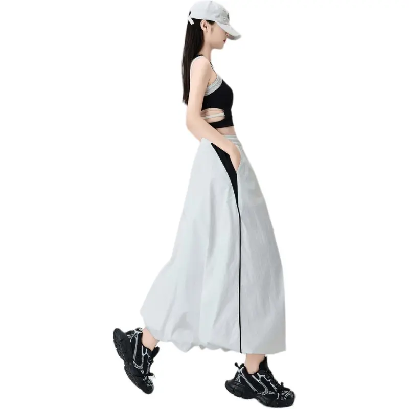 Flowers In Water Casual Long Skirt Women's-4