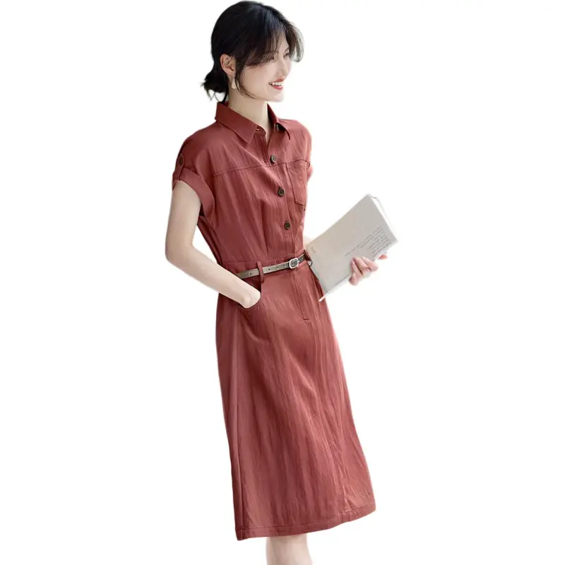 XWI Short Sleeved Dress Women's Dried Rose Red-2