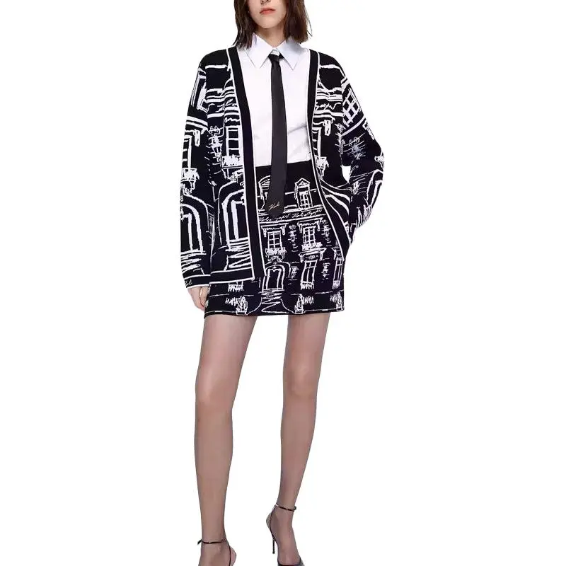 KARL LAGERFELD SS25 Sweater Women's Black White-7