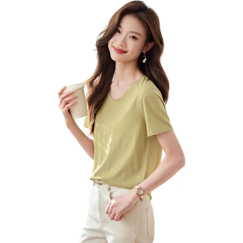 Mo Han Yi Mei T Shirt Women's Avocado Green-2