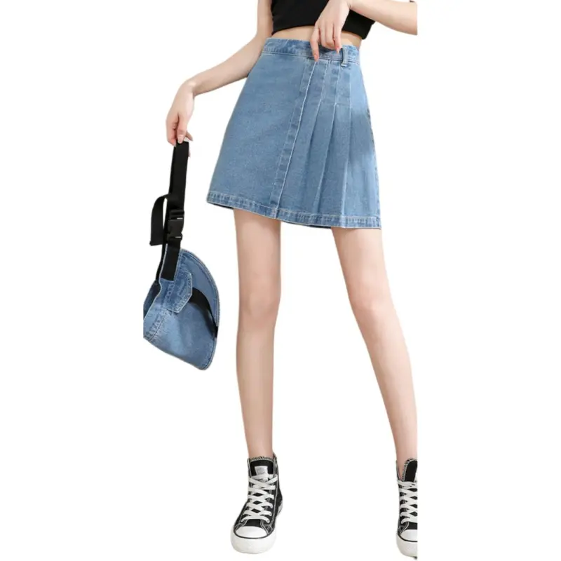 JEANSWEST Denim Short Skirts Women's Blue-2