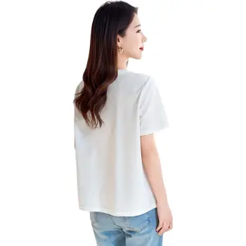 Yi Mengyuan Set in Sleeve Silk T shirt Women's